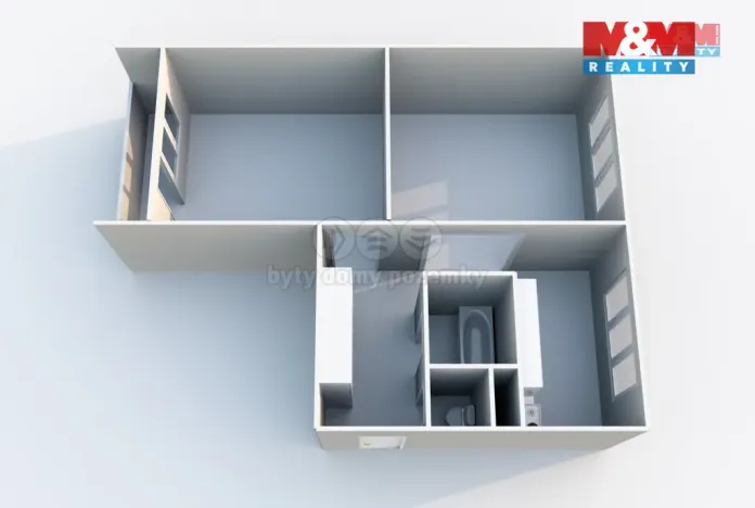 Pronájem bytu 2+1, Chomutov, Blatenská, 51 m2