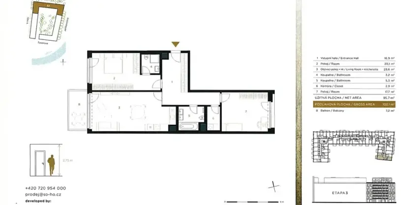 Prodej bytu 3+kk, Praha - Holešovice, Jankovcova, 110 m2