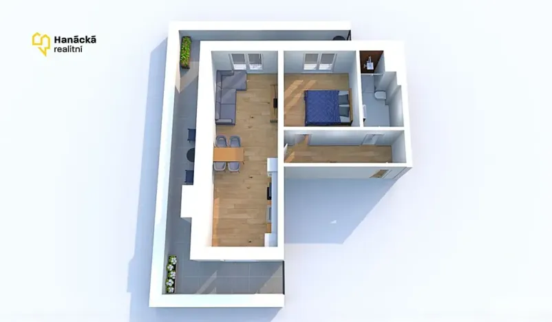 Pronájem bytu 2+kk, Olomouc, Hálkova, 54 m2
