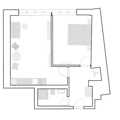 Pronájem bytu 2+kk, Brno, Poštovská, 49 m2