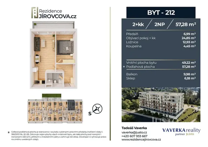 Prodej bytu 2+kk, České Budějovice, Jírovcova, 57 m2
