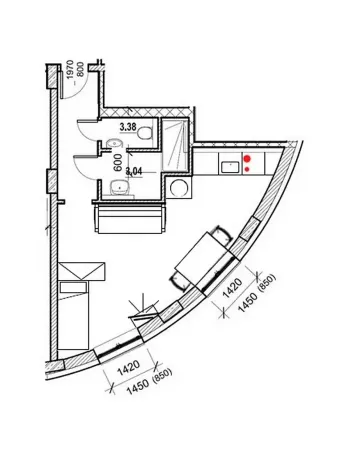 Pronájem bytu 1+kk, Rosice, Sportovní, 34 m2