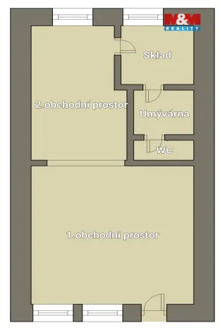 Pronájem obchodního prostoru, Pelhřimov, U Rendlíku, 107 m2