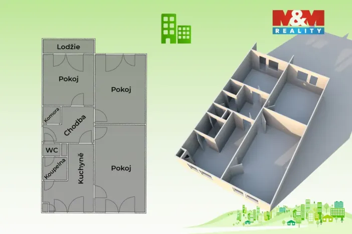 Prodej bytu 3+1, Vsetín, Bratří Hlaviců, 72 m2