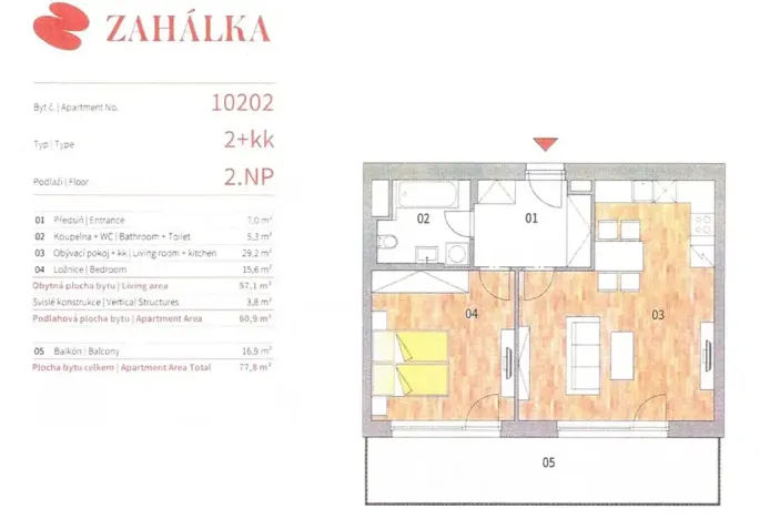 Pronájem bytu 2+kk, Praha - Modřany, Mezi vodami, 61 m2