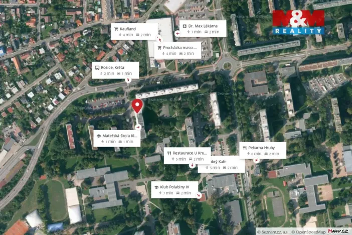Pronájem bytu 2+kk, Pardubice - Polabiny, Grusova, 53 m2