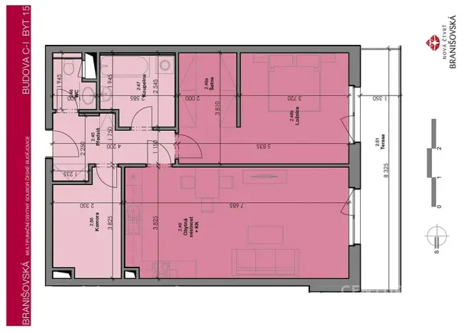 Prodej bytu 2+kk, České Budějovice, 77 m2