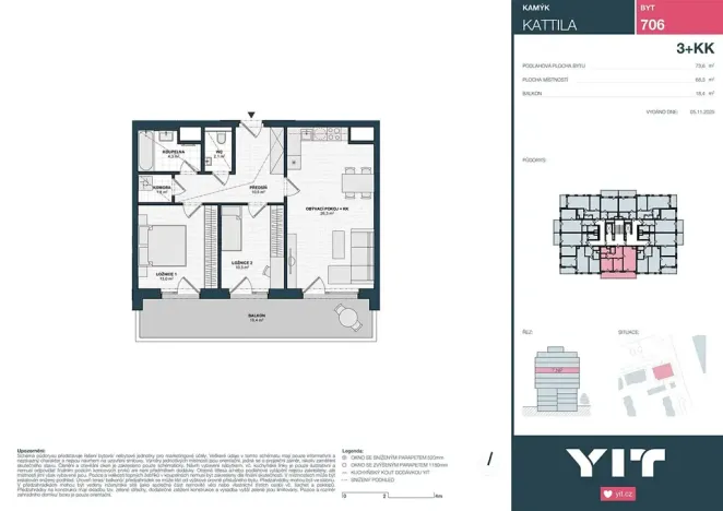 Prodej bytu 3+kk, Praha - Kamýk, Imrychova, 68 m2