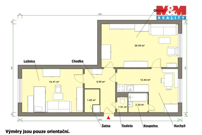 Prodej bytu 2+1, Mariánské Lázně - Úšovice, Hroznatova, 60 m2