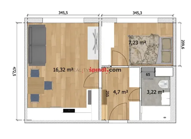 Prodej bytu 1+1, Semily, Jizerská, 31 m2