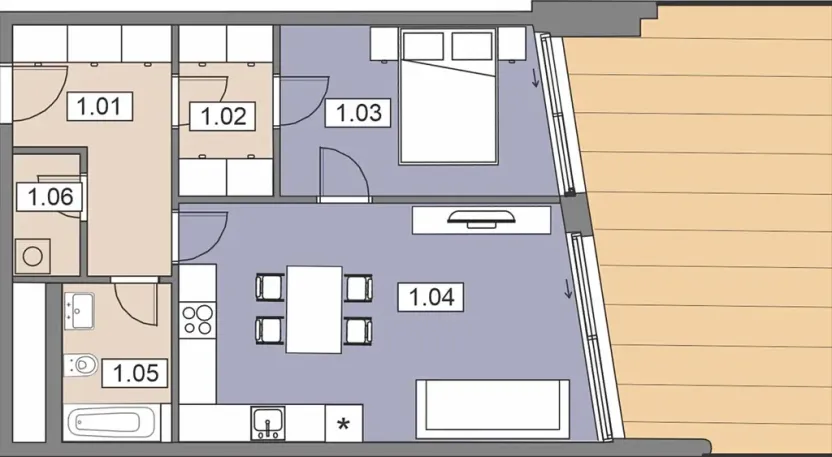 Prodej bytu 2+kk, Praha, Komořanská, 57 m2