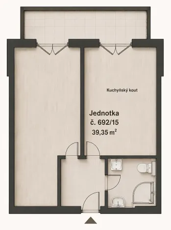 Pronájem bytu 2+kk, Liberec, Tálínská, 39 m2