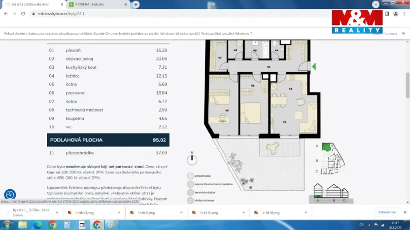 Prodej bytu 3+kk, Praha - Střížkov, Střížkovská, 95 m2