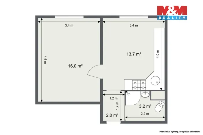 Prodej bytu 1+1, Nebanice, 35 m2