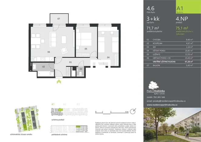 Prodej bytu 3+kk, Ostrava, Hasičská, 72 m2