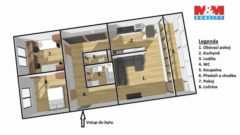 Prodej bytu 3+1, Praha - Stodůlky, Borovanského, 74 m2