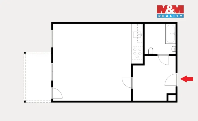Pronájem bytu 1+kk, Praha - Horní Měcholupy, Boloňská, 33 m2