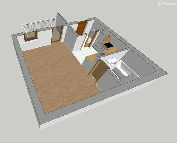 Pronájem bytu 1+kk, Brno, Křížkovského, 32 m2