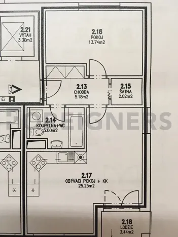 Pronájem bytu 2+kk, Pardubice, 53 m2