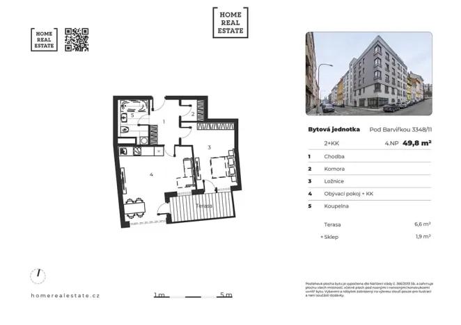 Prodej bytu 2+kk, Praha - Smíchov, Pod Barvířkou, 50 m2
