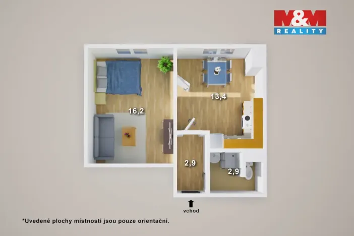 Prodej bytu 1+1, Ústí nad Labem - Neštěmice, Na Výšině, 35 m2