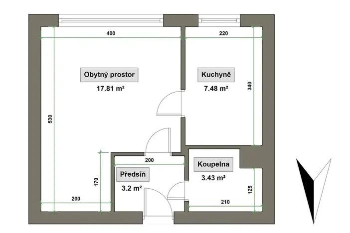 Prodej bytu 1+1, Zlín, Na Honech I, 33 m2