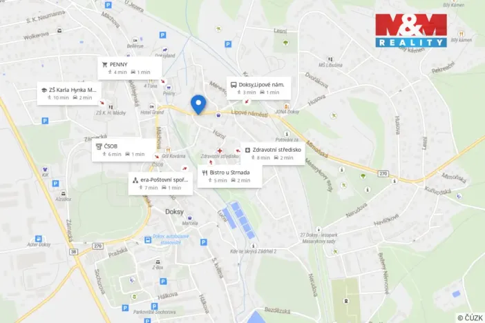 Pronájem bytu 2+1, Doksy, Sokolská, 51 m2