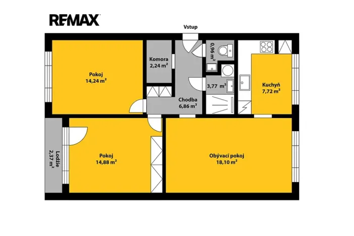 Pronájem bytu 3+kk, Kolín, V Břízách, 69 m2