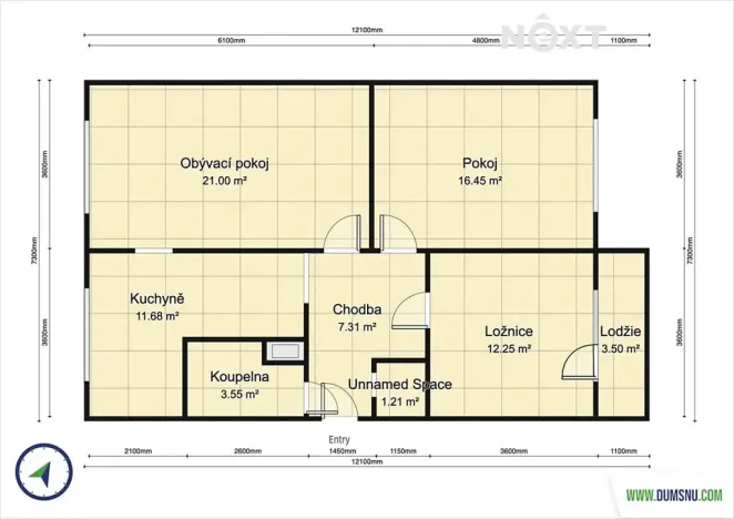 Pronájem bytu 3+1, Šumperk, Březinova, 77 m2