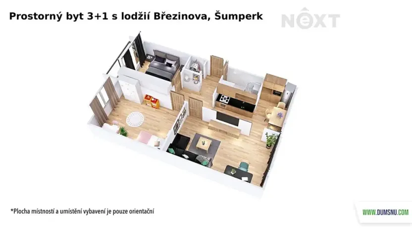 Pronájem bytu 3+1, Šumperk, Březinova, 77 m2