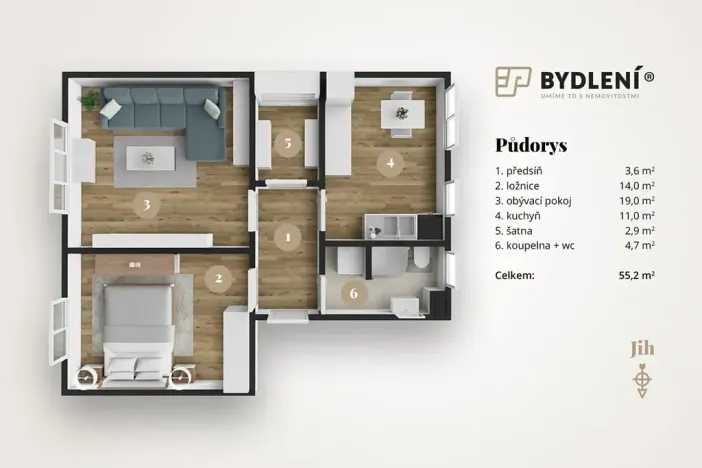 Pronájem bytu 2+1, Teplice, Bílinská, 55 m2