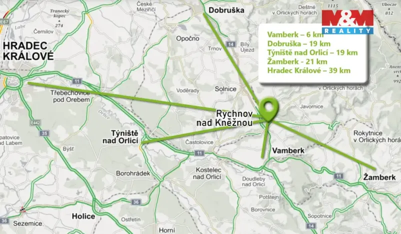 Pronájem bytu 2+kk, Rychnov nad Kněžnou, Nové domy, 48 m2
