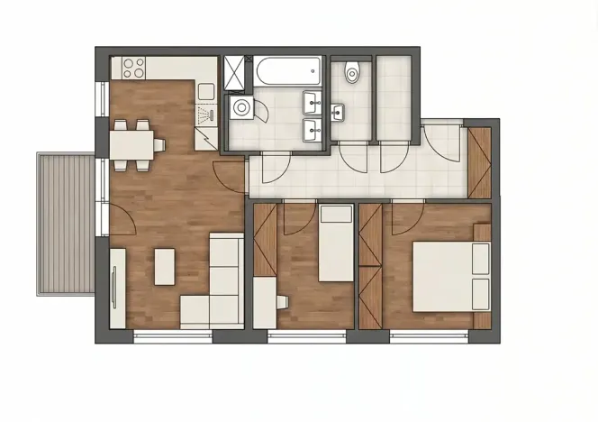 Pronájem bytu 3+kk, Praha - Hlubočepy, Fabiánové, 64 m2