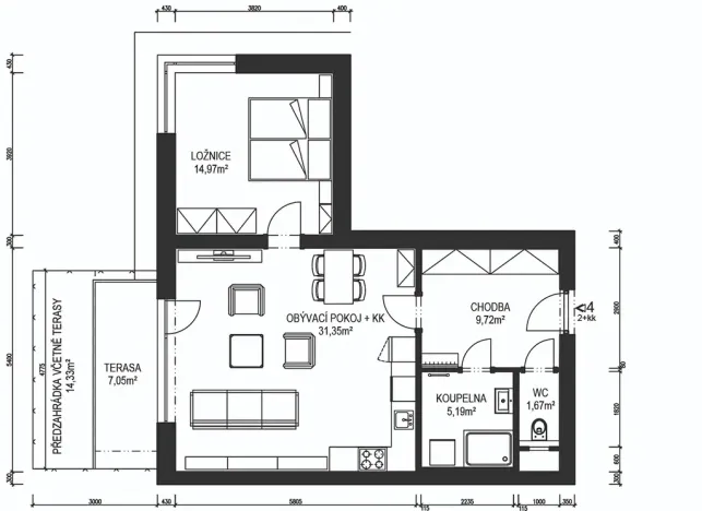 Prodej bytu 2+kk, Ústí nad Orlicí, Kladská, 66 m2