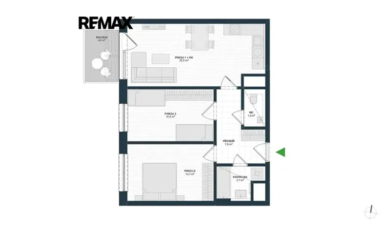 Pronájem bytu 3+kk, Praha - Hostivař, Nurmiho, 63 m2