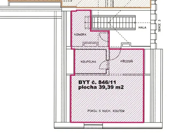Prodej bytu 1+kk, Brno, Červený kopec, 39 m2