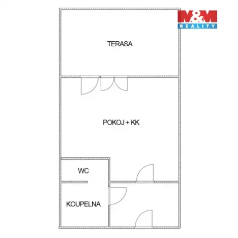 Pronájem bytu 1+kk, Most, M. G. Dobnera, 22 m2
