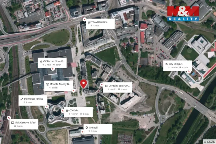 Pronájem bytu 2+kk, Ostrava - Moravská Ostrava, Jantarová, 58 m2