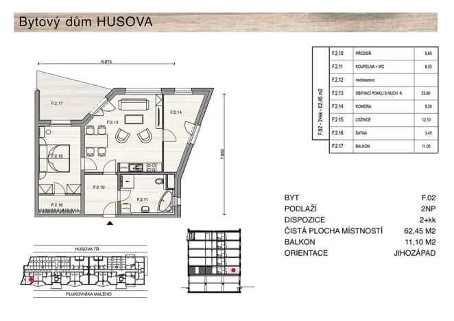Prodej bytu 3+kk, České Budějovice, Plukovníka Malého, 62 m2