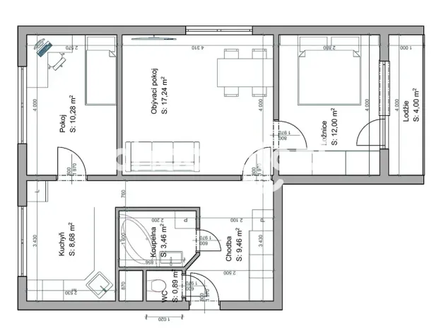 Pronájem bytu 3+1, Pardubice, Jana Zajíce, 74 m2