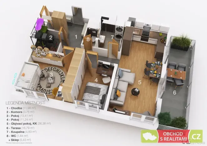 Prodej bytu 3+kk, Praha - Horní Počernice, Studnická, 73 m2