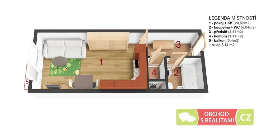 Prodej bytu 1+kk, Praha - Hostivař, Berlínská, 33 m2