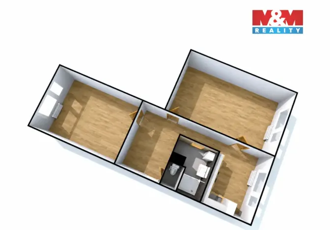 Pronájem bytu 2+1, Chlumec, Ústecká, 61 m2