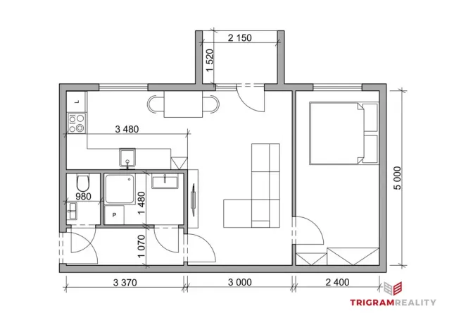 Pronájem bytu 2+kk, Praha - Veleslavín, Na okraji, 45 m2
