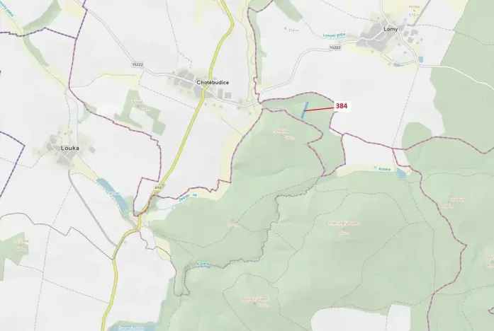 Dražba lesa, Chotěbudice, 4302 m2