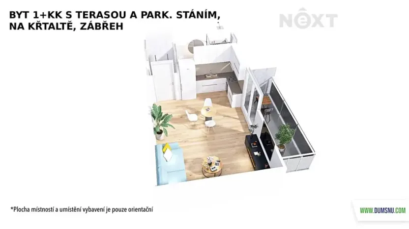 Pronájem bytu 1+kk, Zábřeh, Na Křtaltě, 30 m2