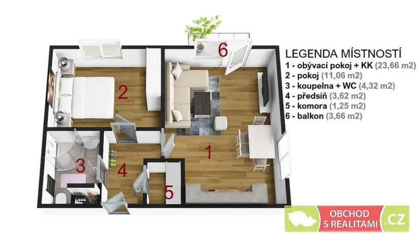 Pronájem bytu 2+kk, Kostelec nad Černými lesy, 44 m2