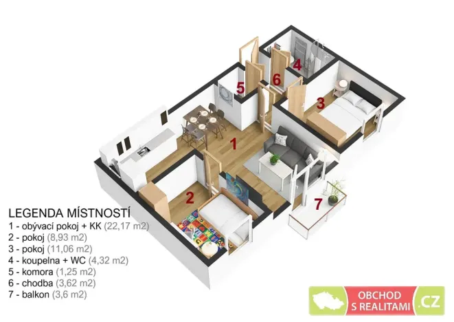 Pronájem bytu 3+kk, Kostelec nad Černými lesy, 51 m2