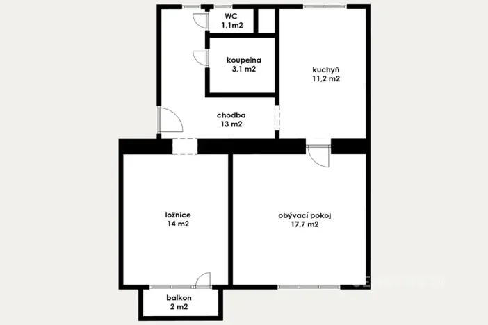 Prodej bytu 2+1, Meziboří, Okružní, 62 m2