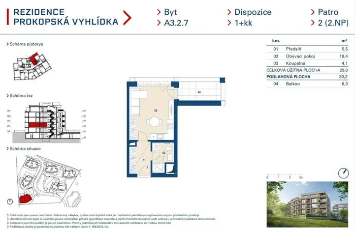 Prodej bytu 1+kk, Praha - Jinonice, Radlická, 29 m2